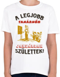 printfashion Tanárnő szülinapja január - Gyerek póló - Fehér (5745138)