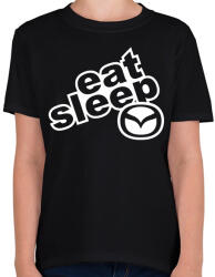 printfashion Eat Sleep Mazda - Gyerek póló - Fekete (2243865)