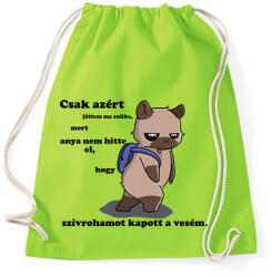 printfashion Kenny, a capybara és a suli (fekete szöveg) - Sportzsák, Tornazsák - Limezöld (14655587)