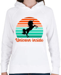 printfashion Unicorn inside - Női kapucnis pulóver - Fehér (11591192)