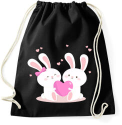 printfashion Nyuszi Love - Sportzsák, Tornazsák - Fekete (2190770)