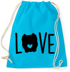 printfashion Pitbull love - Sportzsák, Tornazsák - Surf blue (1188046)