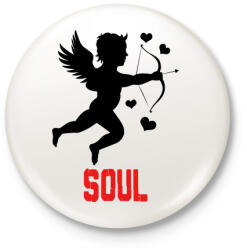 printfashion SOUL - Kitűző, hűtőmágnes - Fehér (3083791)