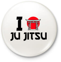 printfashion I love Ju Jitsu - Kitűző, hűtőmágnes - Fehér (9449453)