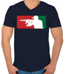 printfashion AMD league - Férfi V-nyakú póló - Sötétkék (447666)