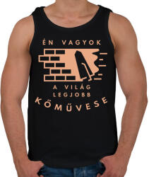 printfashion Én vagyok a világ legjobb kőművese - Világos - Férfi atléta - Fekete (6553830)