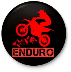 printfashion Enduro - Kitűző, hűtőmágnes - Fekete (4254752)