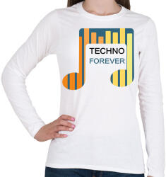 printfashion Techno Forever - Női hosszú ujjú póló - Fehér (6578002)