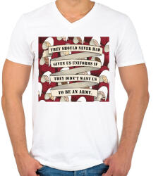 printfashion Uniform - Férfi V-nyakú póló - Fehér (4670813)