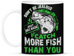 printfashion Ne légy irigy, amiért több halat fogok. . . - Bögre - Fekete (969630)