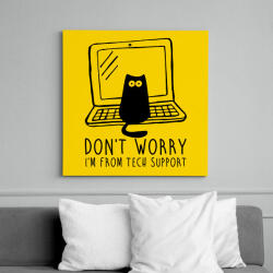 printfashion Tech support - Vászonkép - Sárga (7549094)