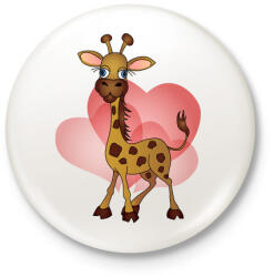 printfashion Zsiráf - Kitűző, hűtőmágnes - Fehér (3078620)