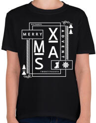 printfashion Merry Xmas - Gyerek póló - Fekete (14911314)