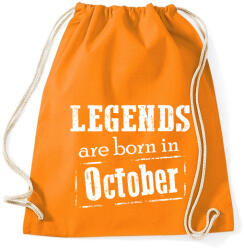 printfashion A legendák októberben születnek - Sportzsák, Tornazsák - Narancssárga (378646)