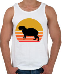 printfashion Retro Capybara - Férfi atléta - Fehér (13594403)