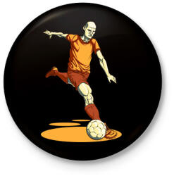 printfashion Football - Kitűző, hűtőmágnes - Fekete (3094209)