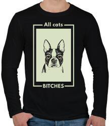 printfashion ALL CATS BITCHES - Férfi hosszú ujjú póló - Fekete (1571966)