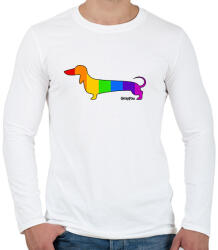printfashion Szivárvány testű tacskó - Férfi hosszú ujjú póló - Fehér (13417609)