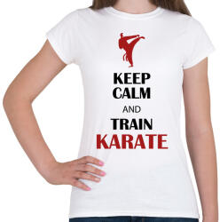 printfashion Keep calm - Karate - Női póló - Fehér (7566046)