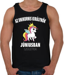 printfashion Unikornis királynők júniusban születtek (MAGYAR) - Férfi atléta - Fekete (840256)