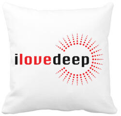 printfashion i-love-deep-grey-red - Párnahuzat, Díszpárnahuzat - Fehér (559114)