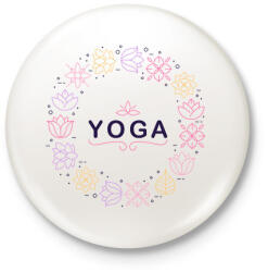 printfashion Yoga - Kitűző, hűtőmágnes - Fehér (6348051)