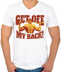 printfashion Get off my back! - Férfi V-nyakú póló - Fehér (14445718)