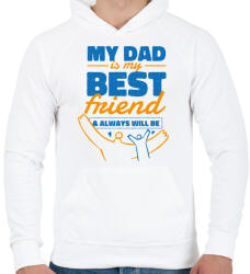 printfashion Apa a legjobb barát - Férfi kapucnis pulóver - Fehér (4629817)