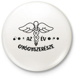 printfashion Az év gyógyszerésze - Kitűző, hűtőmágnes - Fehér (7298778)