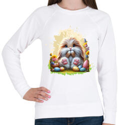 printfashion Húsvéti nyuszi - Női pulóver - Fehér (15847860)
