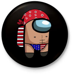 printfashion Among us: Ricardo - Kitűző, hűtőmágnes - Fekete (3104324)