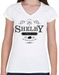 printfashion Shelby C. ltd - Női V-nyakú póló - Fehér (2035941)