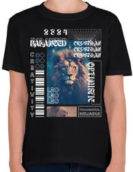 printfashion Leo - Streetwear style - Gyerek póló - Fekete (15694366)