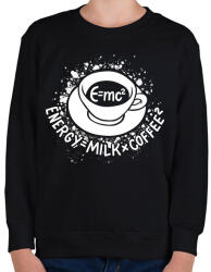 printfashion E=mc2, Energy=MilkxCoffee2 - Gyerek pulóver - Fekete (16738368)