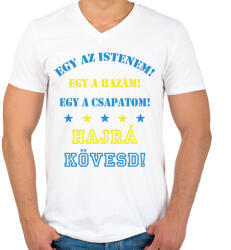 printfashion Kövesd - Férfi V-nyakú póló - Fehér (2763139)