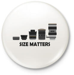 printfashion Size matters - Kitűző, hűtőmágnes - Fehér (6144376)