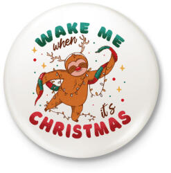 printfashion Karácsonyi lajhár - Kitűző, hűtőmágnes - Fehér (5570310)