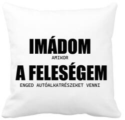 printfashion Imádom a feleségem - autó - Párnahuzat, Díszpárnahuzat - Fehér (13777397)