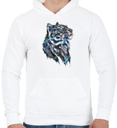 printfashion Tigris - Férfi kapucnis pulóver - Fehér (1020161)
