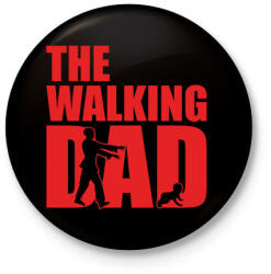 printfashion The walking dad - Kitűző, hűtőmágnes - Fekete (3097252)