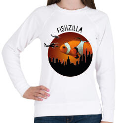printfashion Fishzilla - Női pulóver - Fehér (7181251)
