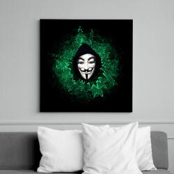 printfashion Anonymous hacker - Vászonkép - Fekete (6661542)