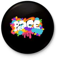 printfashion Béke és szerelem - Kitűző, hűtőmágnes - Fekete (3096093)