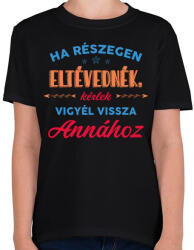 printfashion Eltévedni - Vigyél hozzá - Gyerek póló - Fekete (13493179)