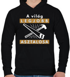 printfashion A világ legjobb asztalos! - Férfi kapucnis pulóver - Fekete (2616390)