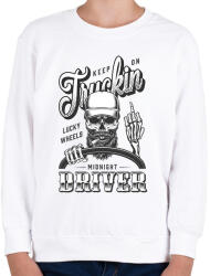 printfashion Truking driver - Fekete - Gyerek pulóver - Fehér (6548904)