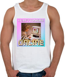 printfashion I Can't Tonight - I'm Going Online - Férfi atléta - Fehér (1566212)