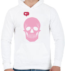 printfashion PInk Skull - Férfi kapucnis pulóver - Fehér (2235978)