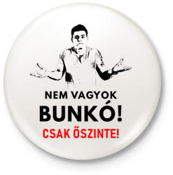 printfashion nem vagyok bunkó! - Kitűző, hűtőmágnes - Fehér (3082720)