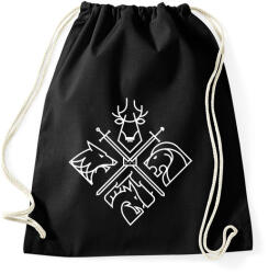 printfashion Trónok harca klánok - Sportzsák, Tornazsák - Fekete (326951)